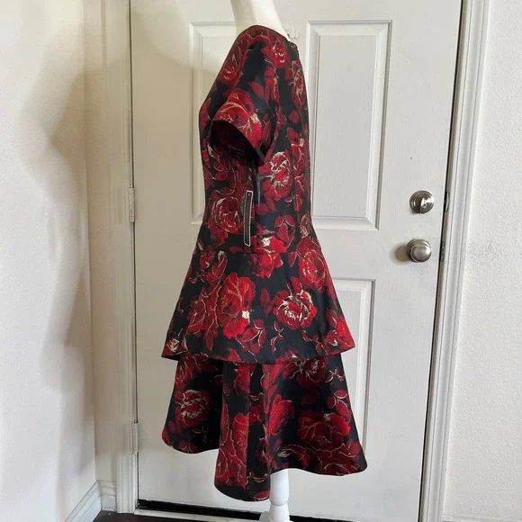 New Shani Women's Jacquard Boat Neck Tiered Dress size 16 Fit and Flare Regency - Picture 5 of 16